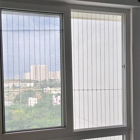 Invisible grill installed on a window in a Hyderabad apartment