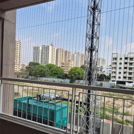 Stainless steel invisible grill wires installed in Hyderabad